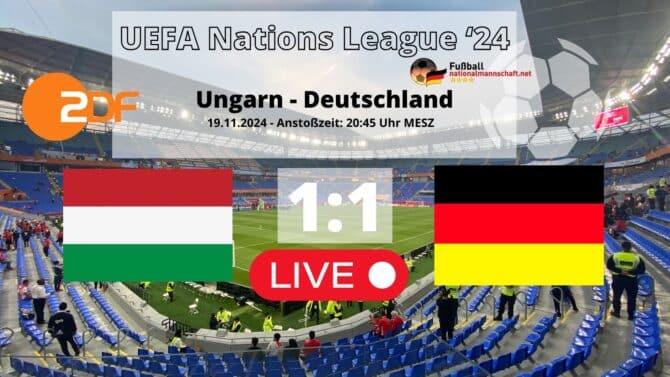 ZDF Fußball Länderspiel heute 1 1 Deutschland gegen Ungarn