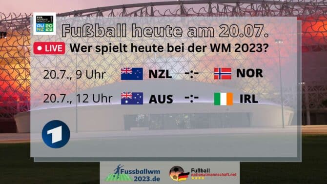 Fußball heute Spielplan Frauen WM 2023 am 20.7.