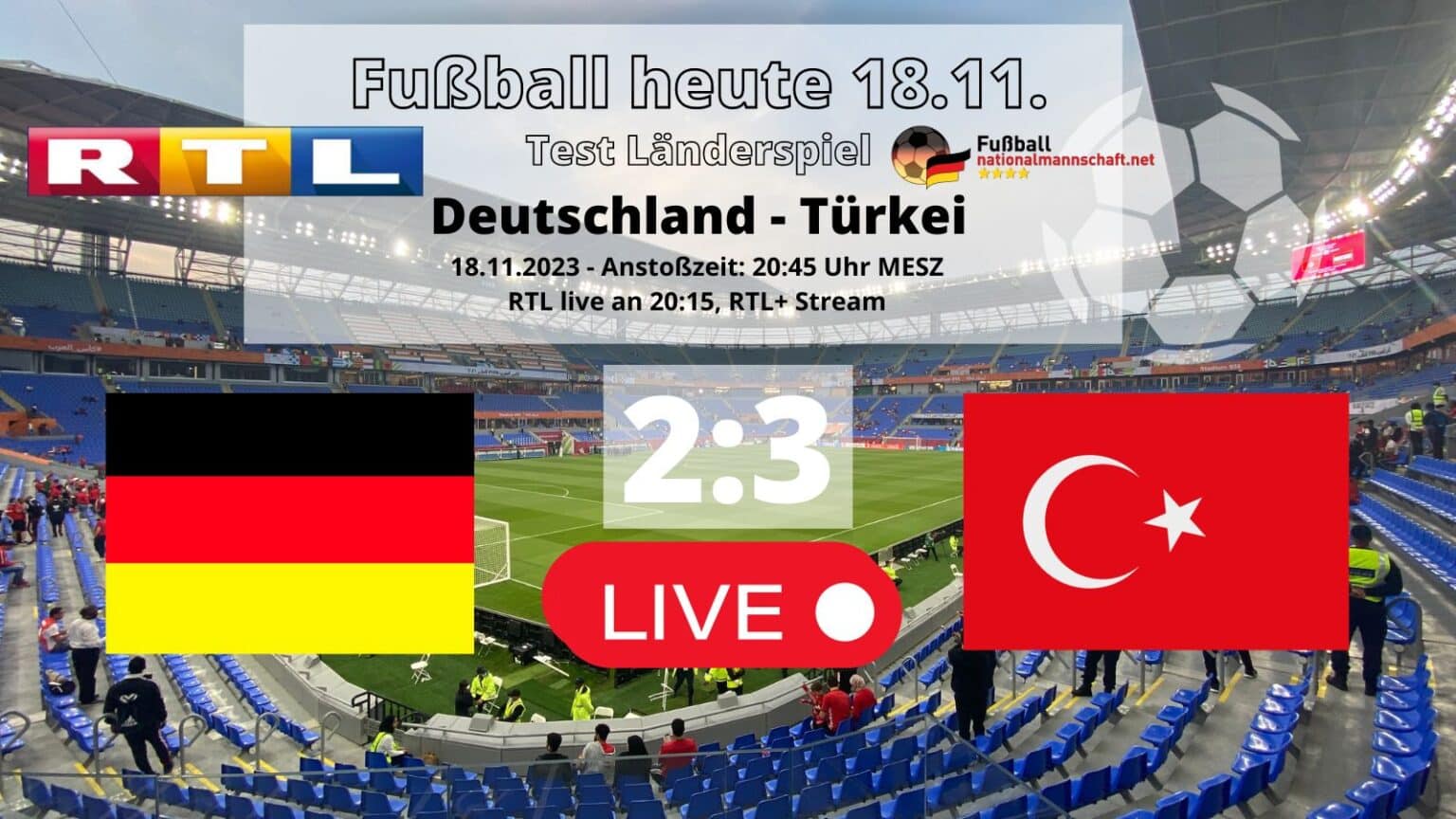 RTL Live Fußball Heute: 2:3 Deutschland -Türkei Ab 20:15 Uhr ** TV ...