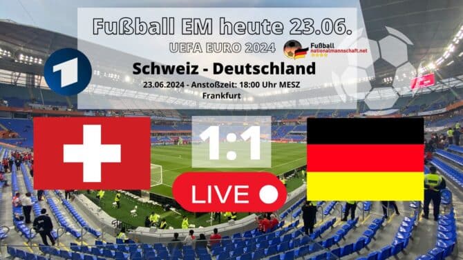 1:1 Deutschland - Schweiz am 23.6.2024 in der Vorrunde
