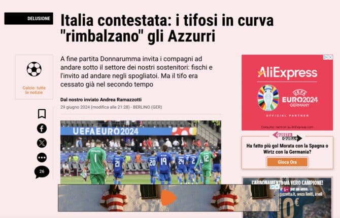 Italienische Pressestimmen Schweiz gegen Italien